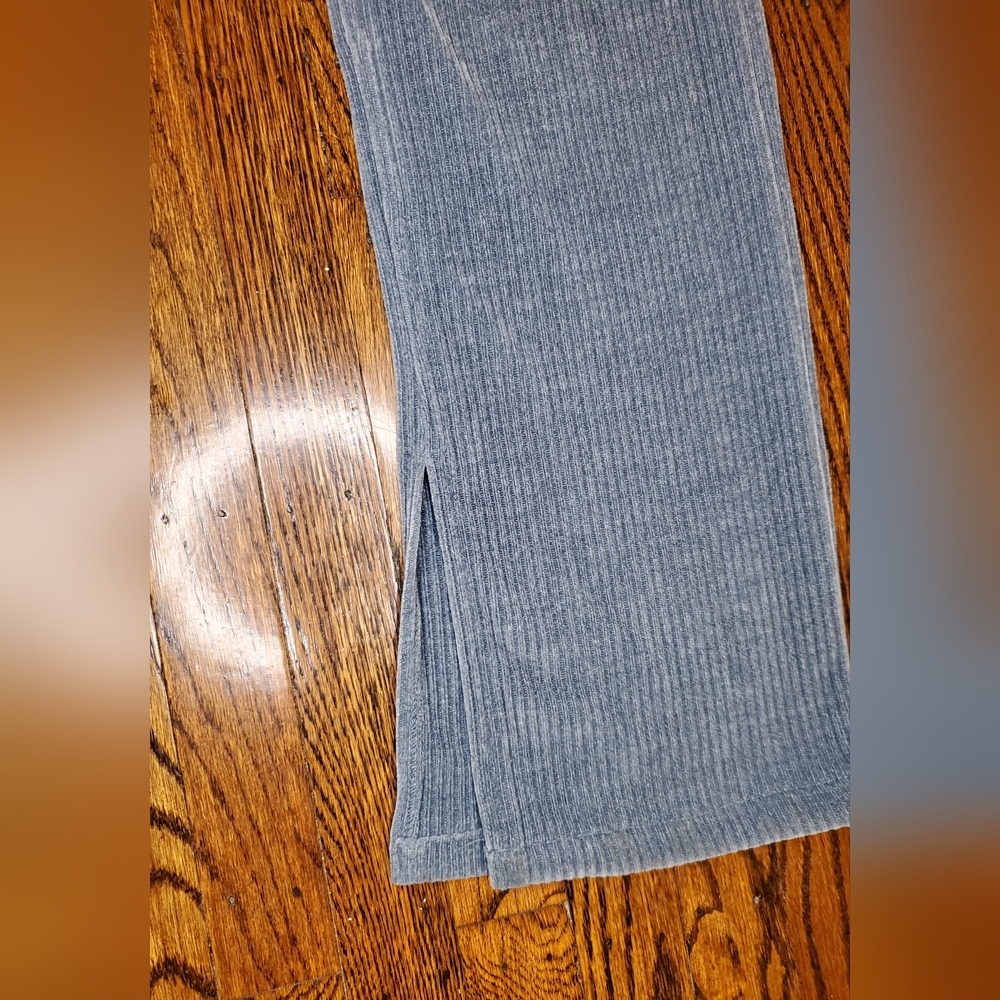 Zara Women's Slim Flare Corduroy Pants Dusty Blue High Rise Classic Preppy Sz 8 - Picture 3 of 10